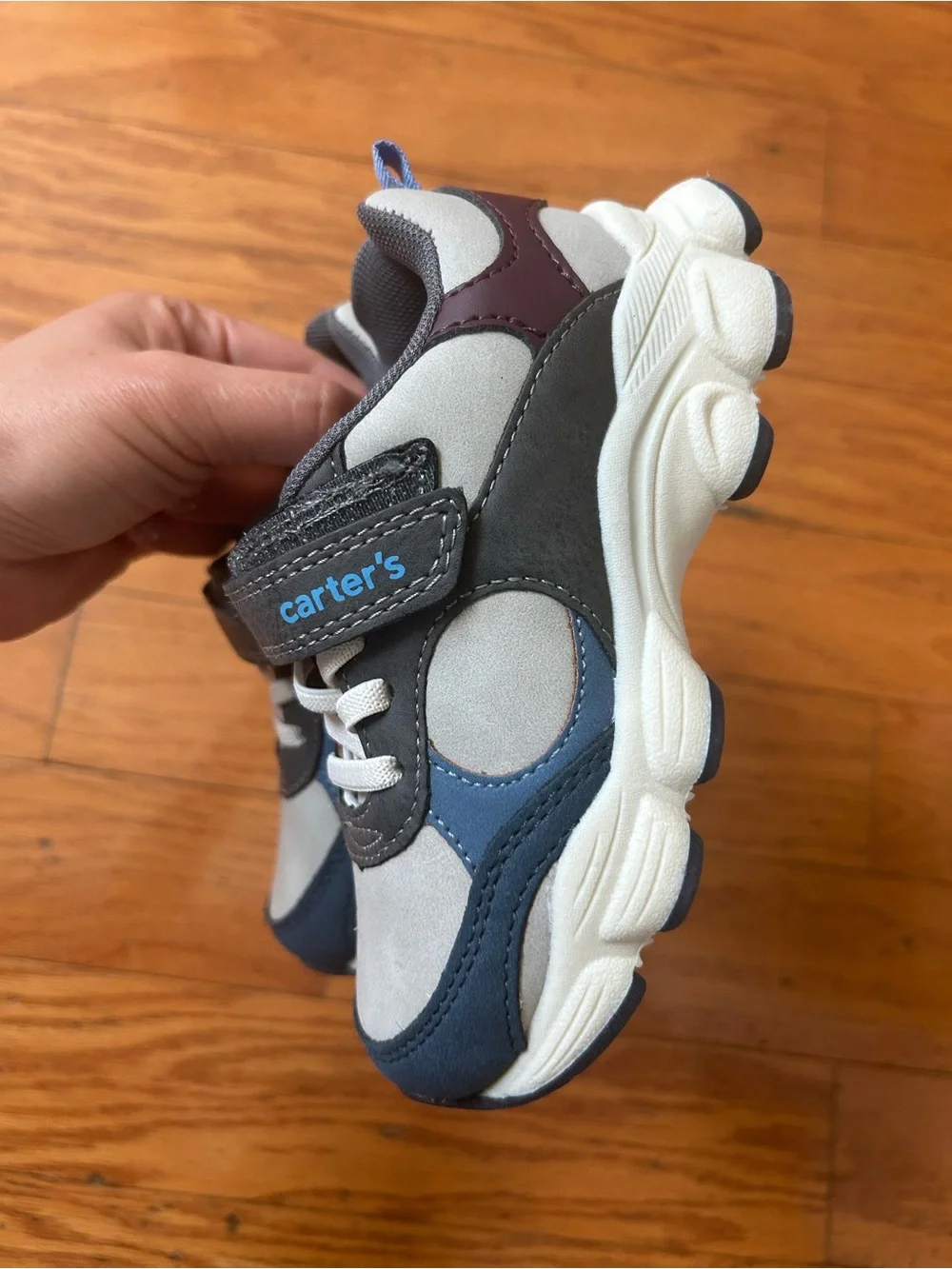 NWT Carter's Kids Gray & Blue Toddler Sneakers size 10